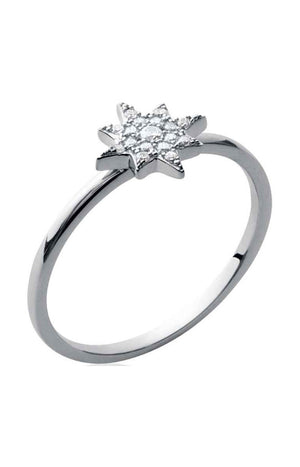 Bague - Argent 925/1000 rhodié & oxyde de zirconium