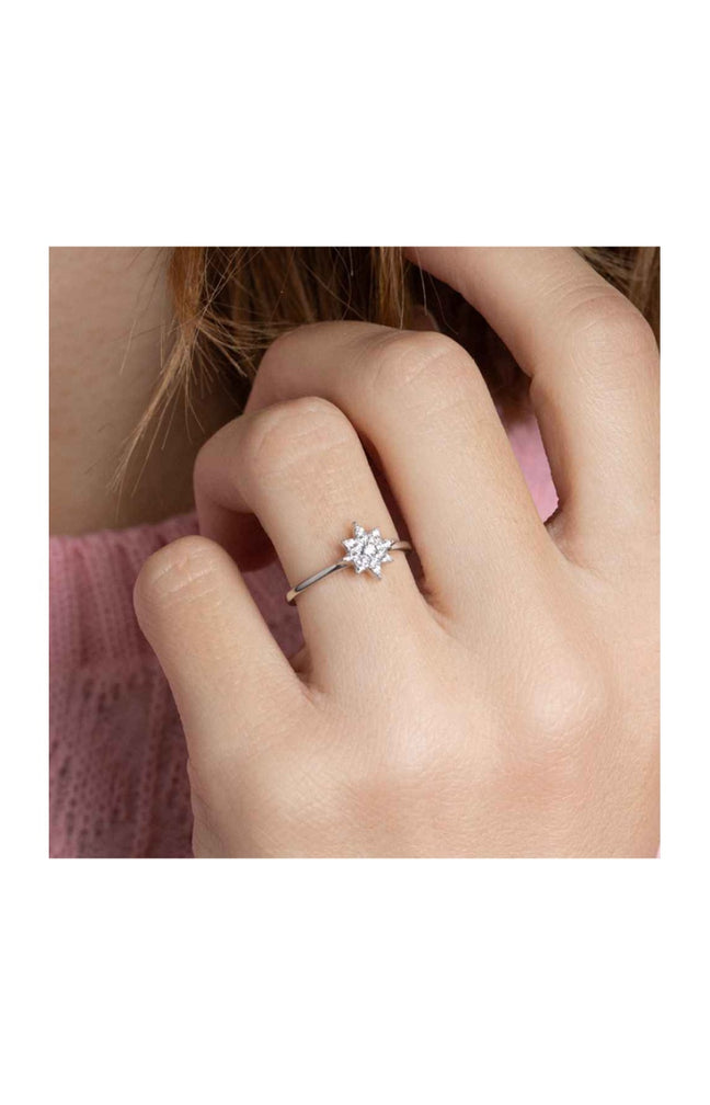Bague - Argent 925/1000 rhodié & oxyde de zirconium