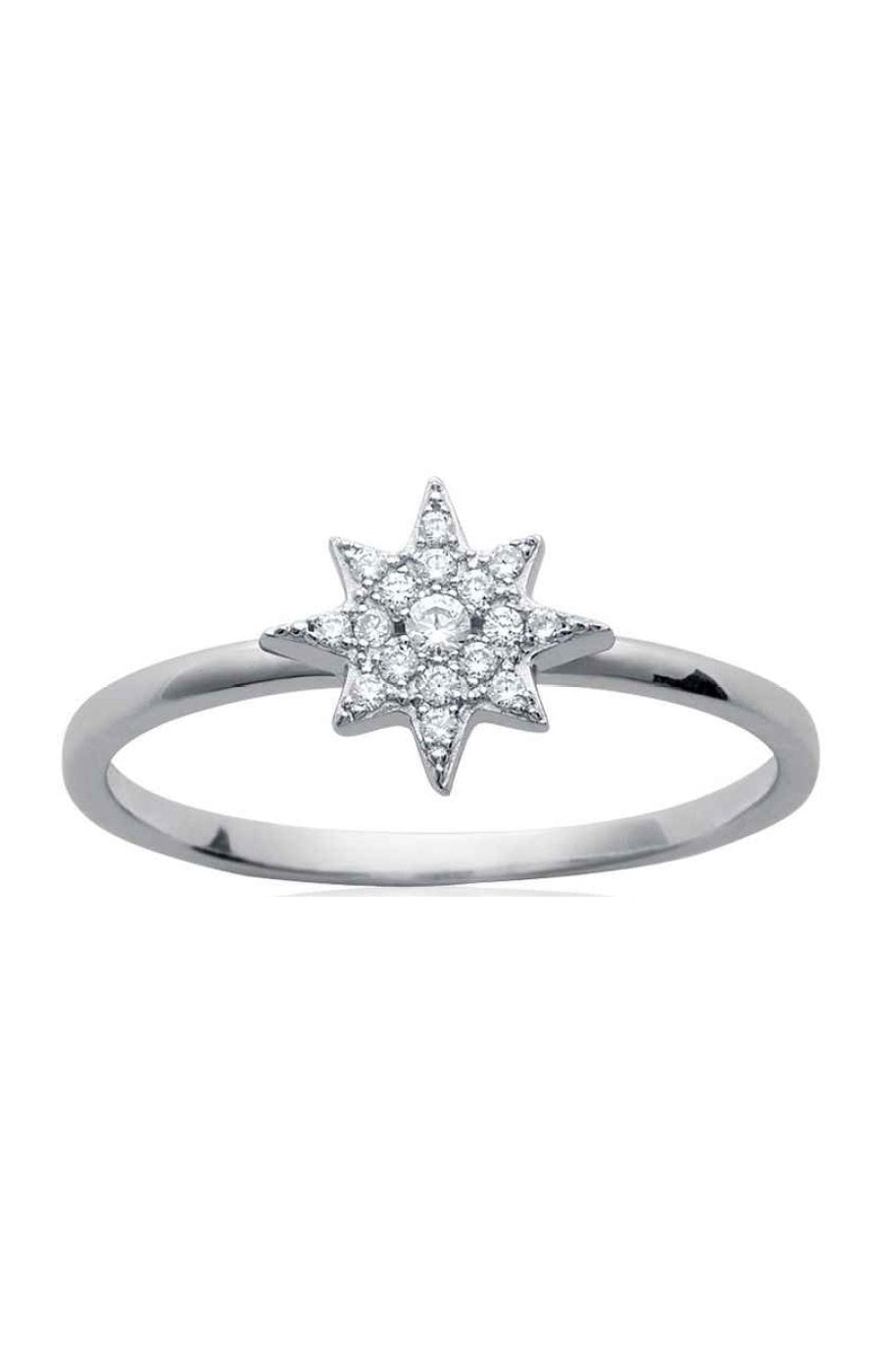 Bague - Argent 925/1000 rhodié & oxyde de zirconium
