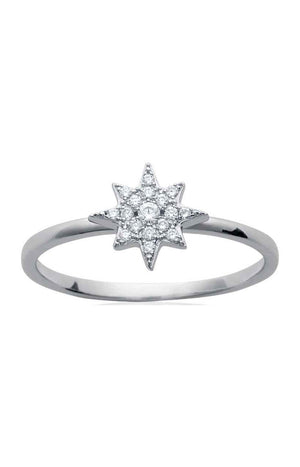 Bague - Argent 925/1000 rhodié & oxyde de zirconium