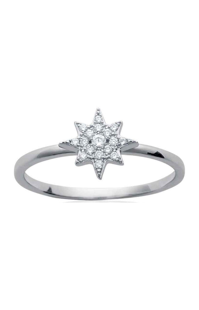 Bague - Argent 925/1000 rhodié & oxyde de zirconium