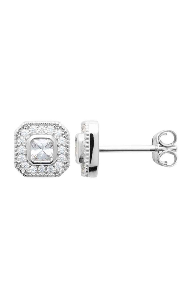 Boucles d'oreilles puces - Argent 925/1000 rhodié & oxyde de zirconium