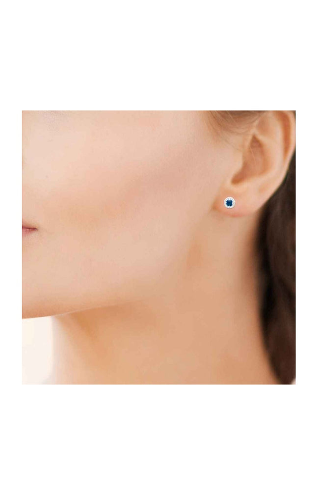 Boucles d'oreilles puces - Argent 925/1000 rhodié & oxyde de zirconium