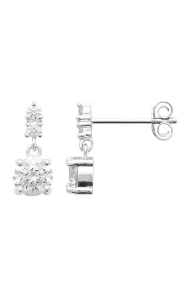 Boucles d'oreilles puces - Argent 925/1000 rhodié & oxyde de zirconium