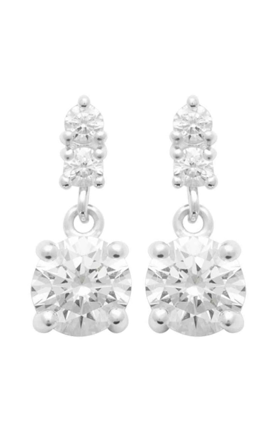 Boucles d'oreilles puces - Argent 925/1000 rhodié & oxyde de zirconium