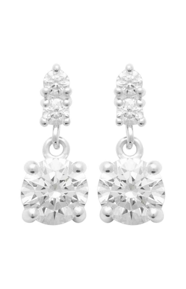 Boucles d'oreilles puces - Argent 925/1000 rhodié & oxyde de zirconium