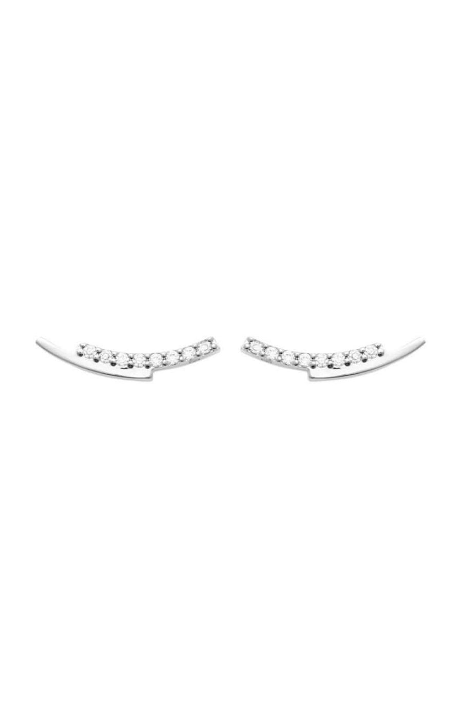 Boucles d'oreilles puces - Argent 925/1000 rhodié & oxyde de zirconium