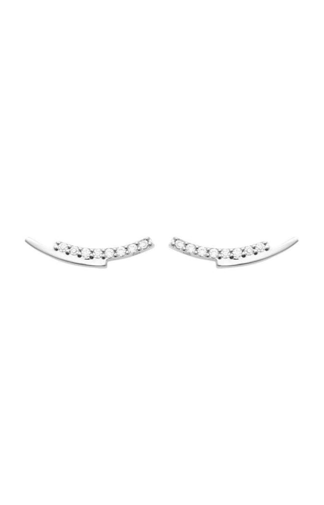 Boucles d'oreilles puces - Argent 925/1000 rhodié & oxyde de zirconium