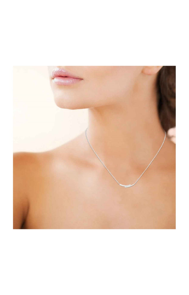 Collier - Argent 925/1000 rhodié & oxyde de zirconium