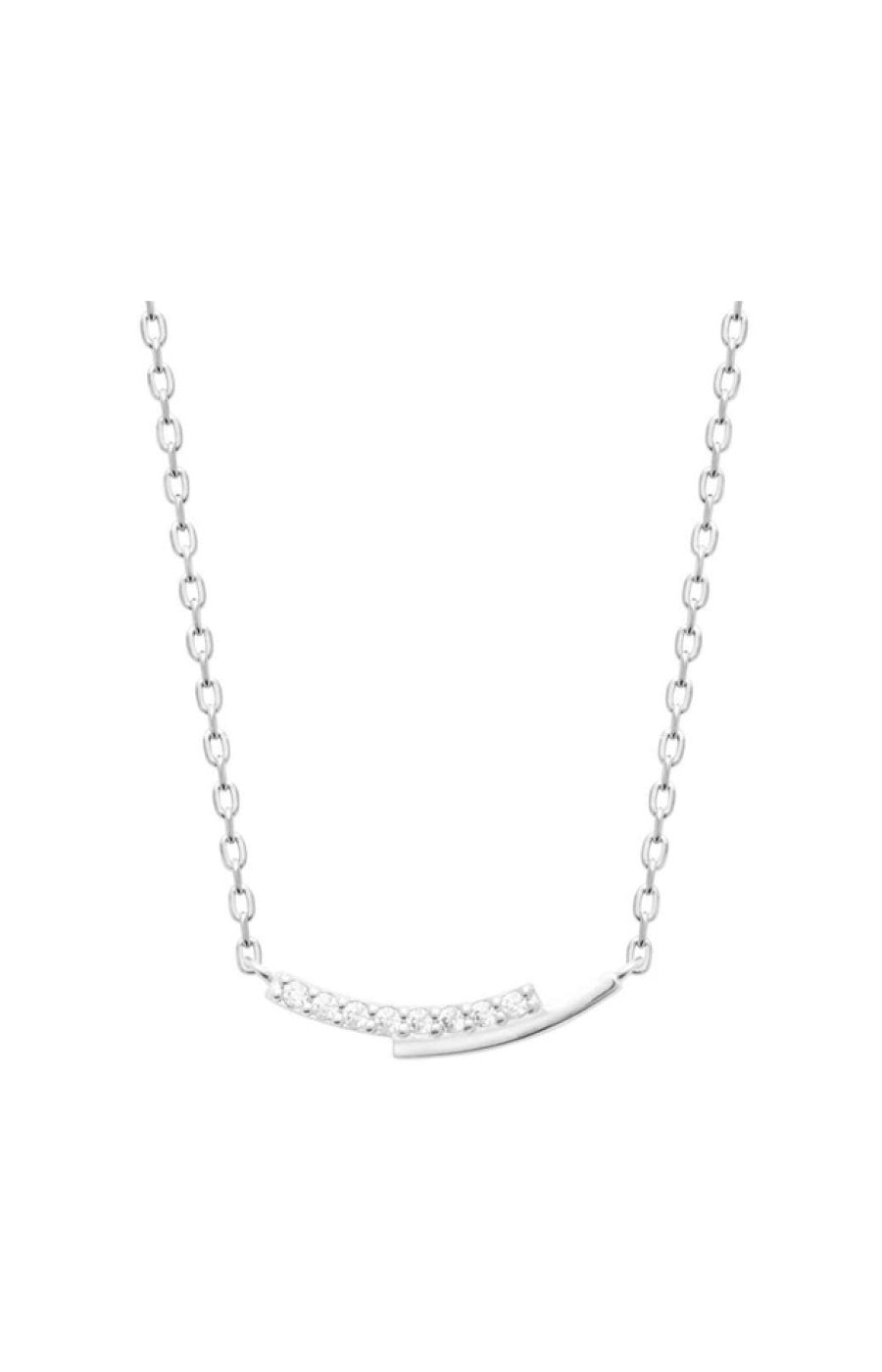 Collier - Argent 925/1000 rhodié & oxyde de zirconium