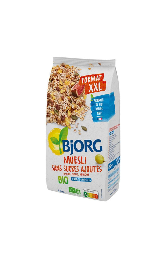 Muesli sans sucres ajoutés bio - Raisin, figue & abricot - 5 x 1.5 kg