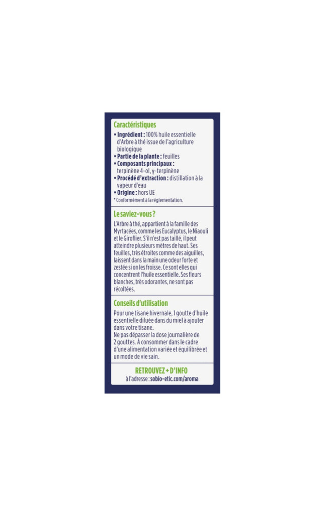 Huile essentielle d'arbre à thé bio - 12 ml