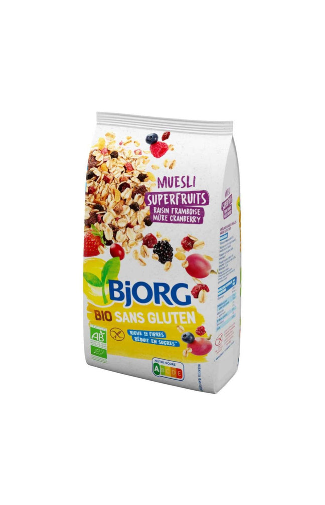 Muesli superfruits bio - Raisin, framboise, mûre & cranberry - 6 x 375 g