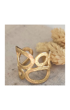 Bague spirale ajustable - Laiton doré & plaqué or mat