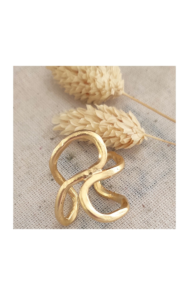 Bague spirale ajustable - Laiton doré & plaquée or mat