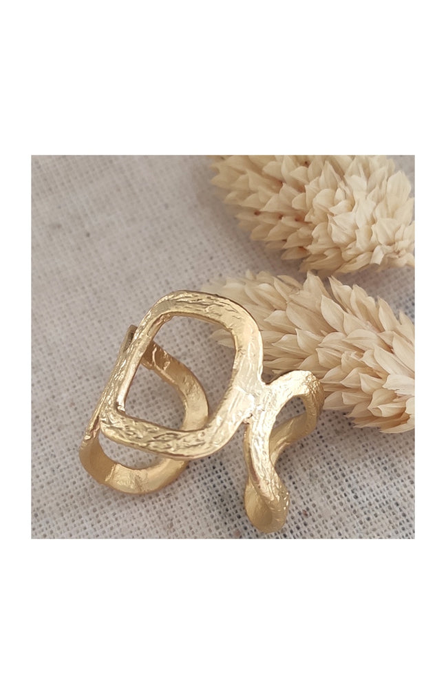 Bague spirale ajustable - Laiton doré & plaqué or mat
