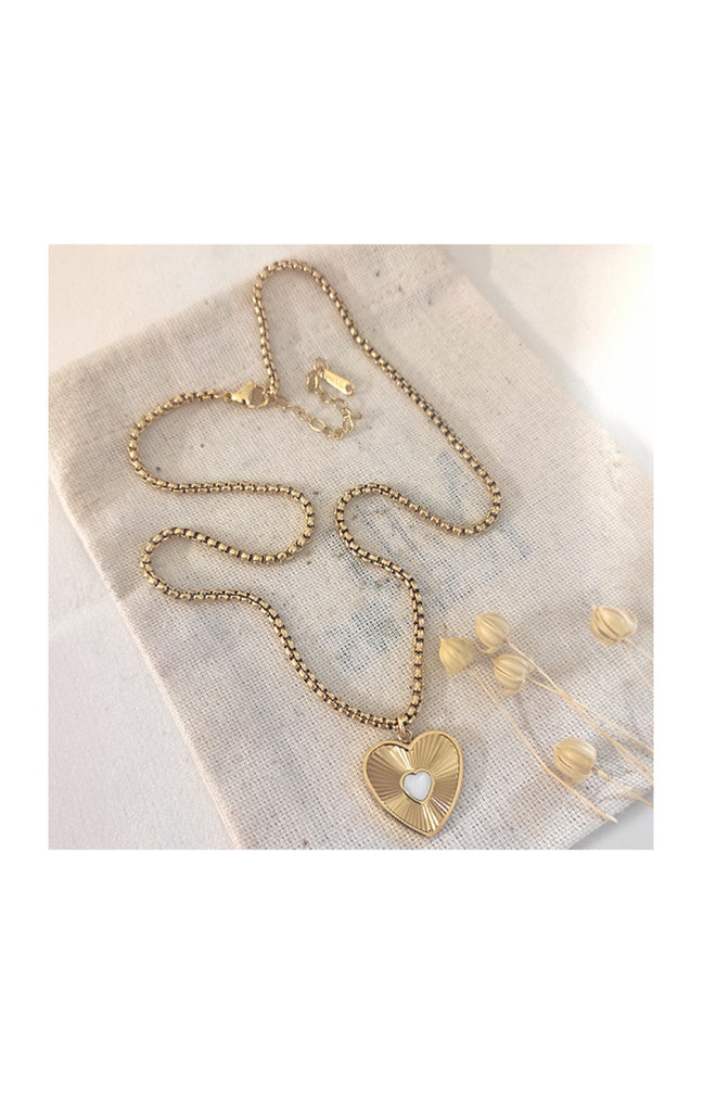 Collier - Laiton plaqué or & acier inoxydable