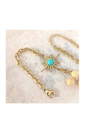 Bracelet - Laiton plaqué or, acier inoxydable & émail