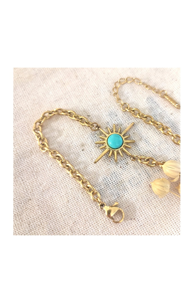 Bracelet - Laiton plaqué or, acier inoxydable & émail