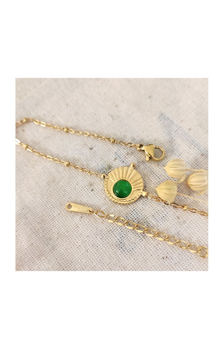 Bracelet - Laiton plaqué or, acier inoxydable & émail