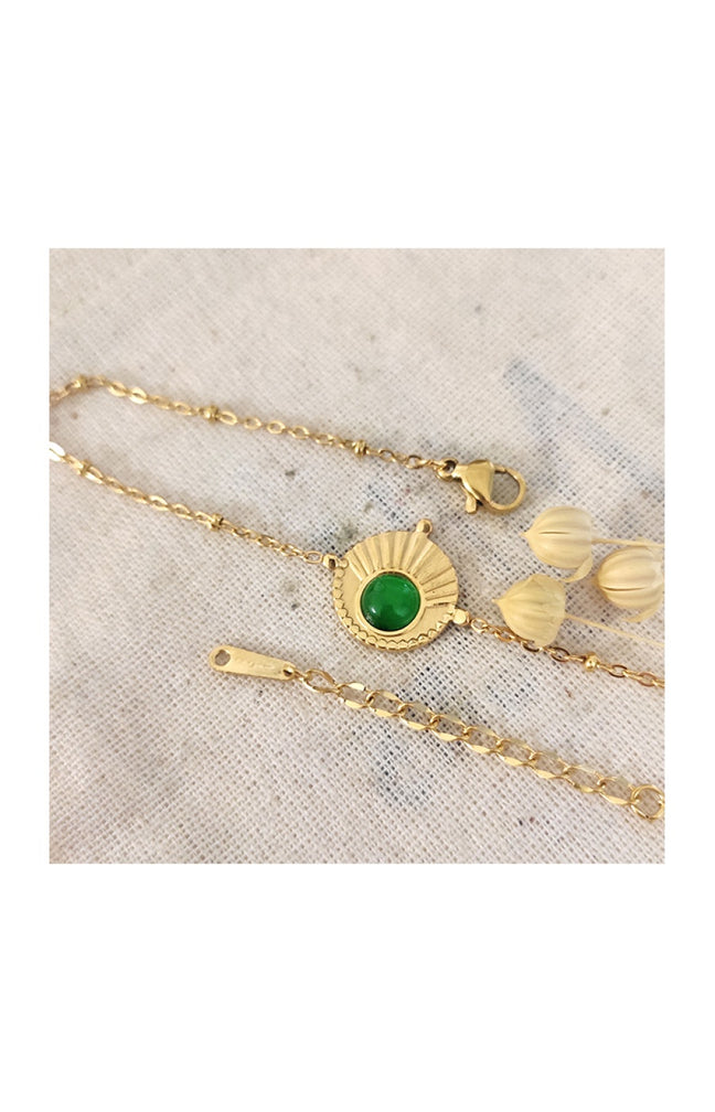 Bracelet - Laiton plaqué or, acier inoxydable & émail