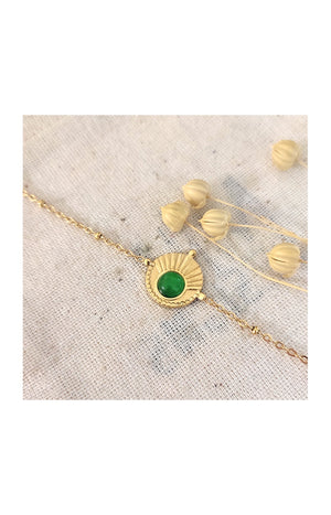 Bracelet - Laiton plaqué or, acier inoxydable & émail