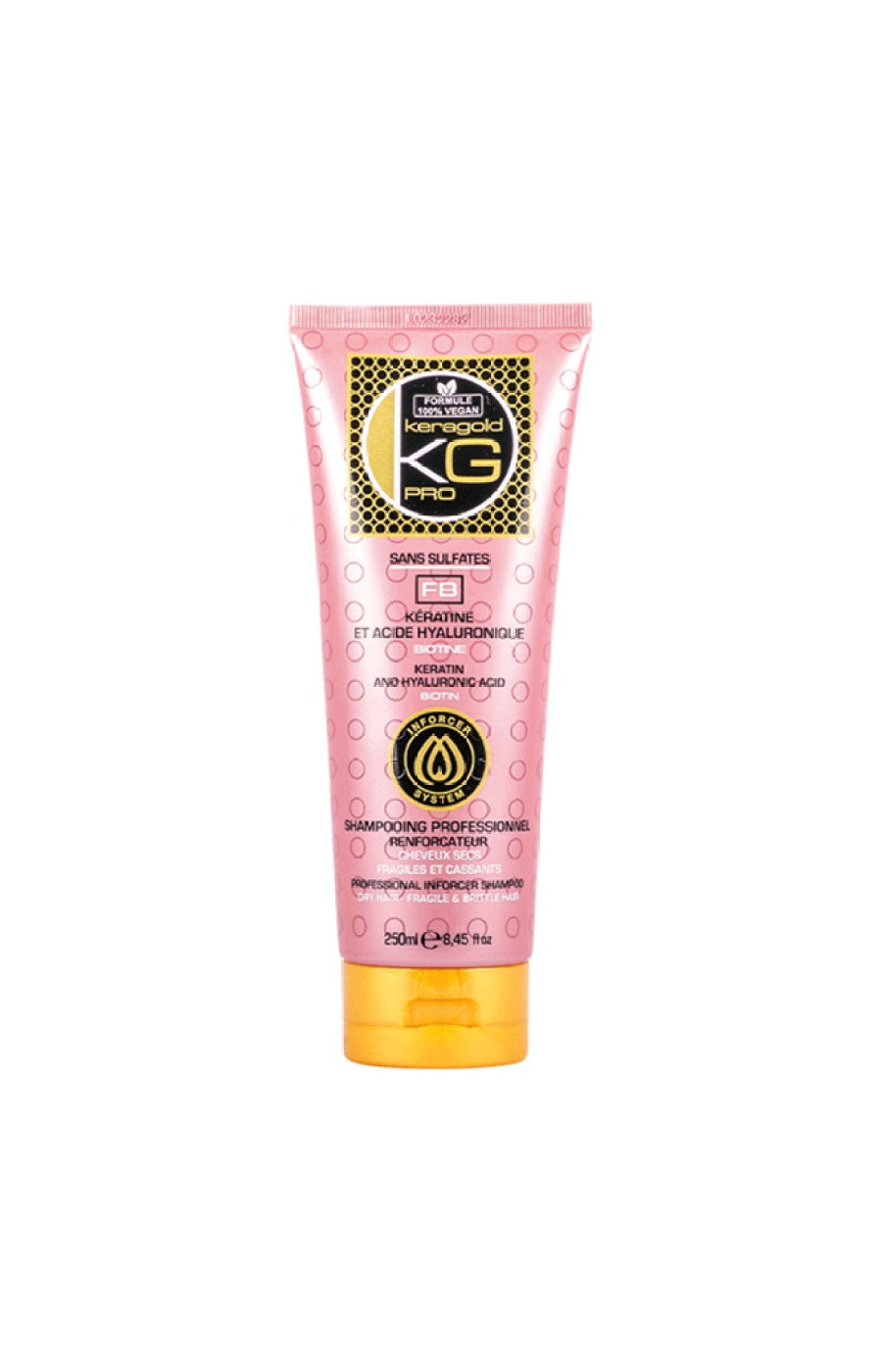 Shampoing réparateur - Kératine & acide hyaluronique - Cheveux abîmés - 250 ml