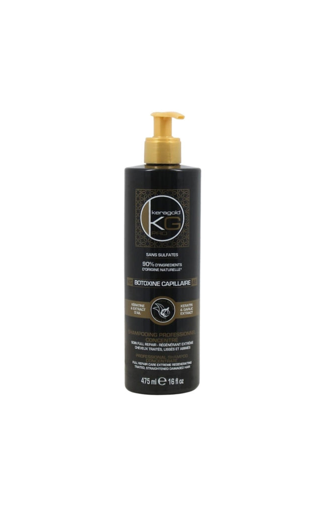 Shampoing régénérant - Kératine & extrait d'ail - Cheveux lissés, traités ou abîmés - 475 ml