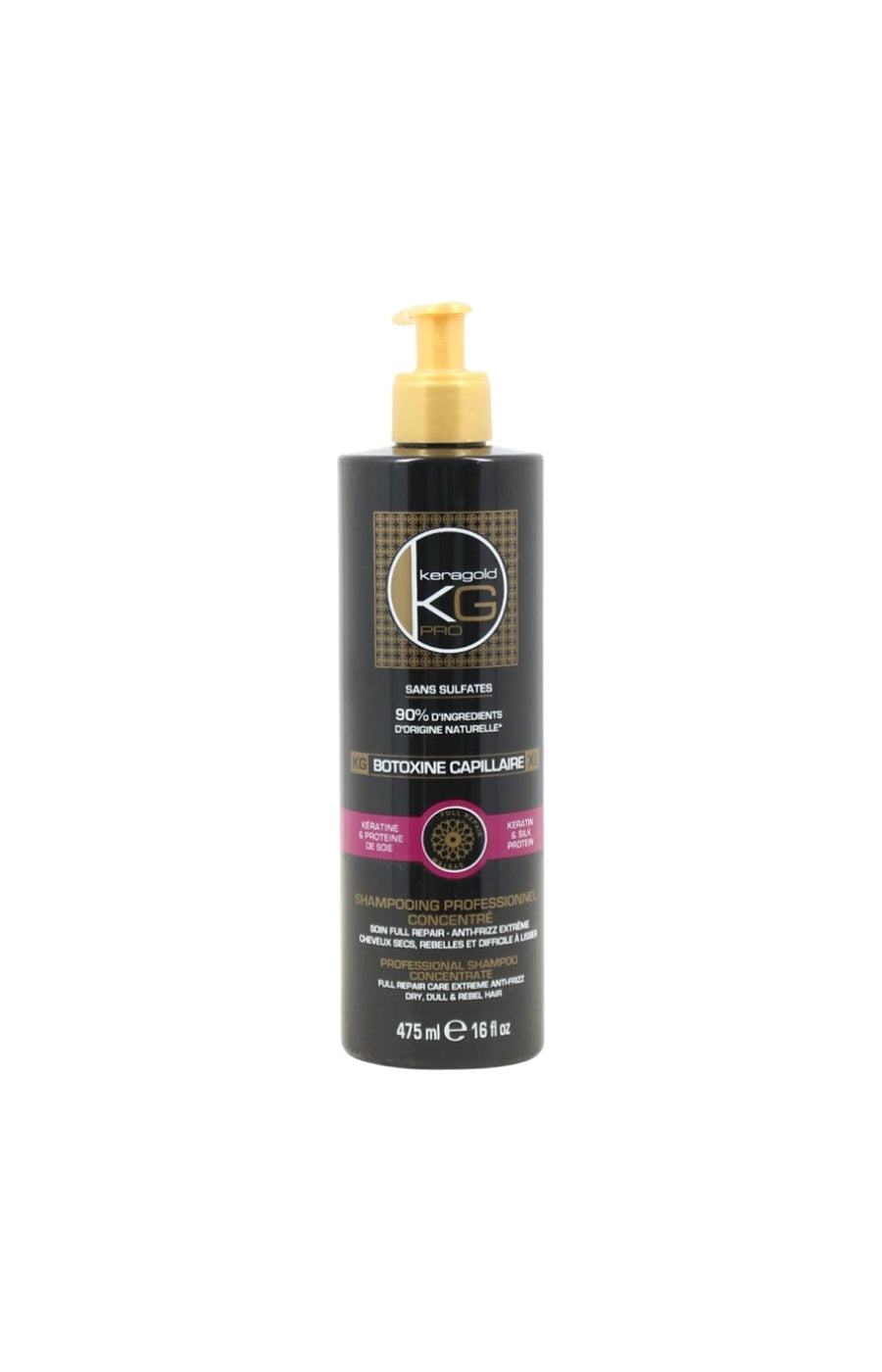 Shampoing lissant - Kératine & protéine de soie - Cheveux secs ou rebelles - 475 ml