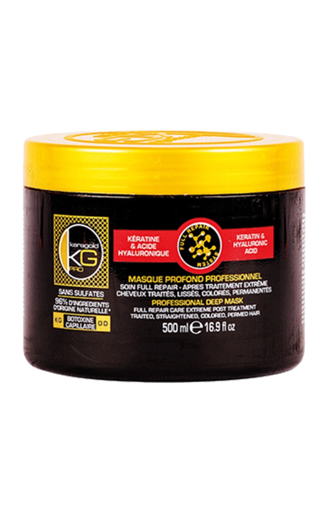 Masque reconstructeur - Kératine & acide hyaluronique - Cheveux lissés, colorés ou défrisés - 500 ml