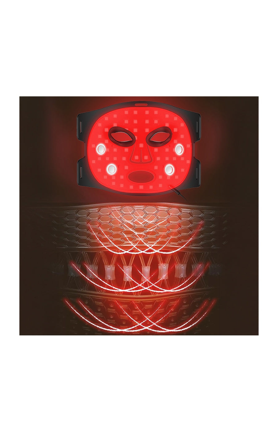Masque de  luminothérapie LED - Fonction thermique - Visage