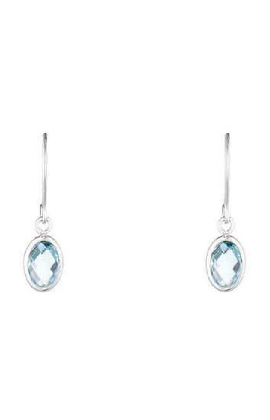 Boucles d'oreilles Gouttes - Or blanc 375/1000 & topaze