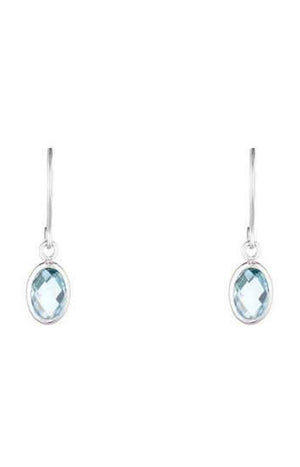Boucles d'oreilles Gouttes - Or blanc 375/1000 & topaze