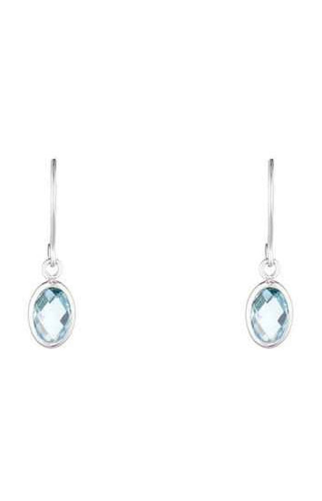 Boucles d'oreilles Gouttes - Or blanc 375/1000 & topaze