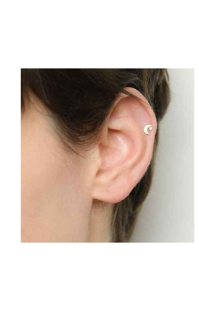 Bijou cartilage Lune dorée - Or jaune 375/1000