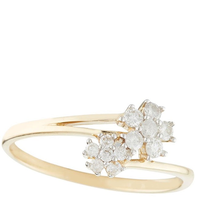 Bague - Or jaune 375/1000 & diamants