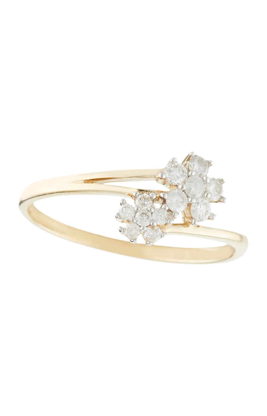 Bague - Or jaune 375/1000 & diamants