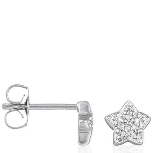 Boucles d'oreilles - Or blanc 375/1000 & diamants