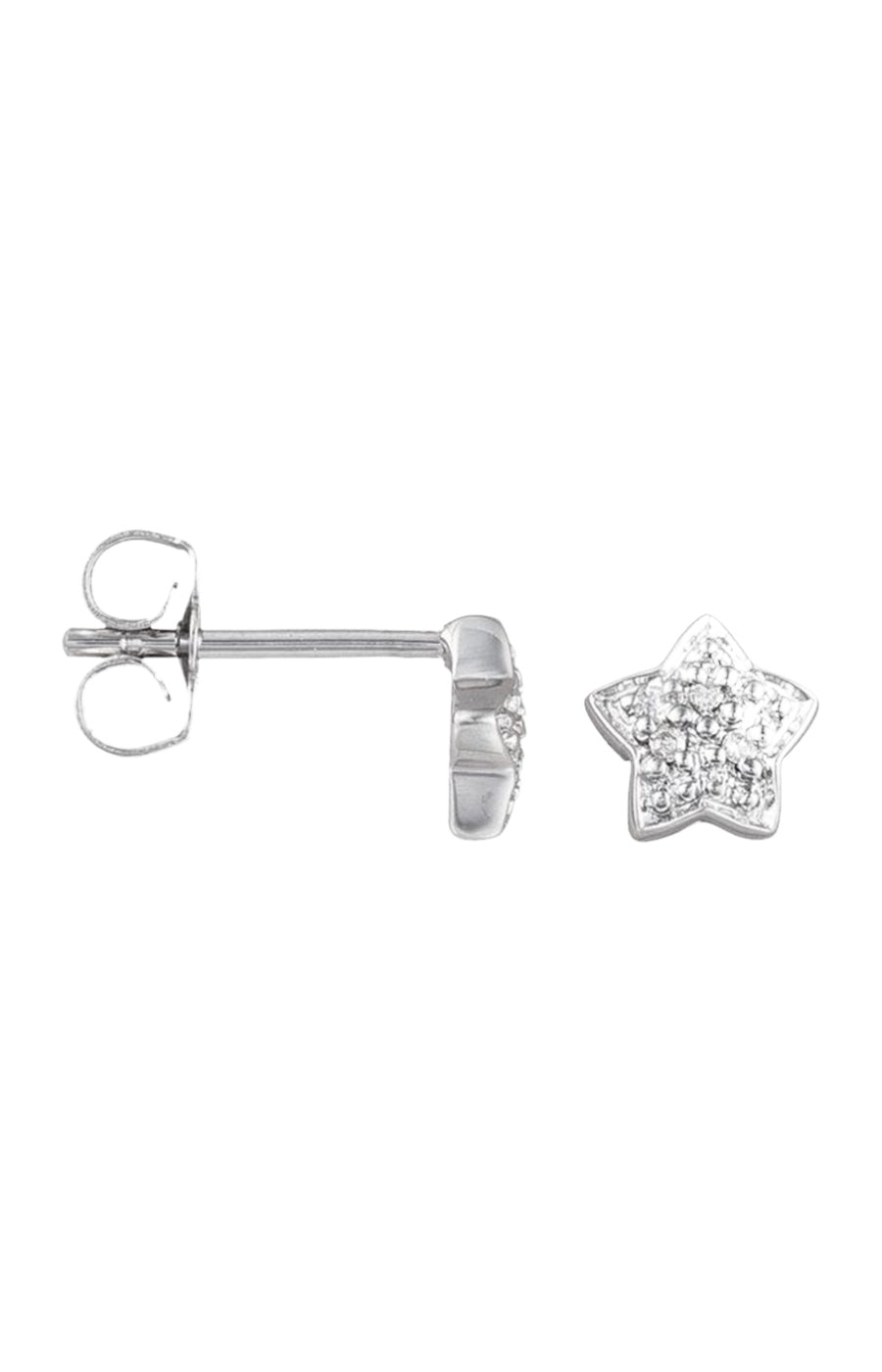Boucles d'oreilles - Or blanc 375/1000 & diamants