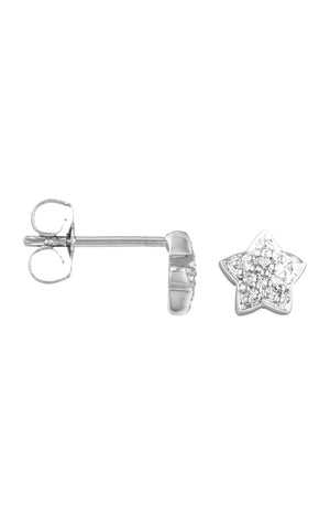 Boucles d'oreilles - Or blanc 375/1000 & diamants