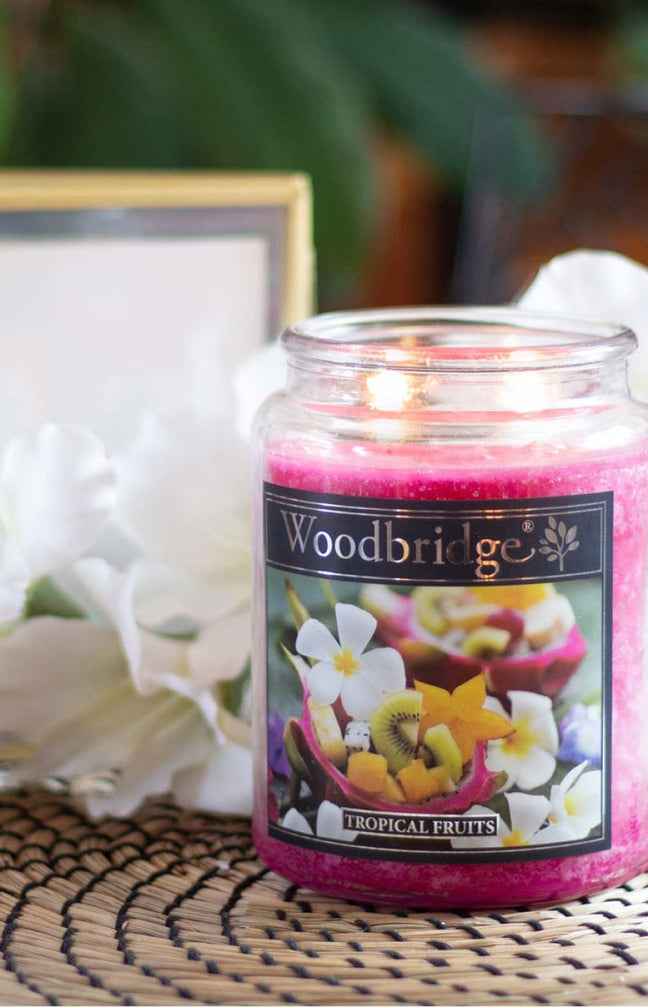 Bougie parfumée - Tropical Fruits - Caramel & pêche - 565 g