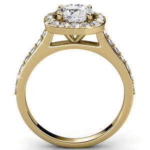 Bague Cushy - Laiton plaqué or 18 k & cristal blanc