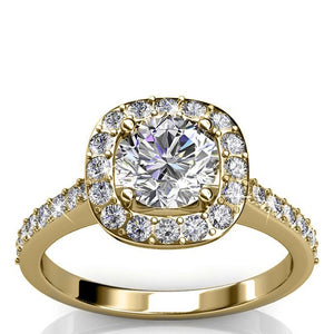 Bague Cushy - Laiton plaqué or 18 k & cristal blanc