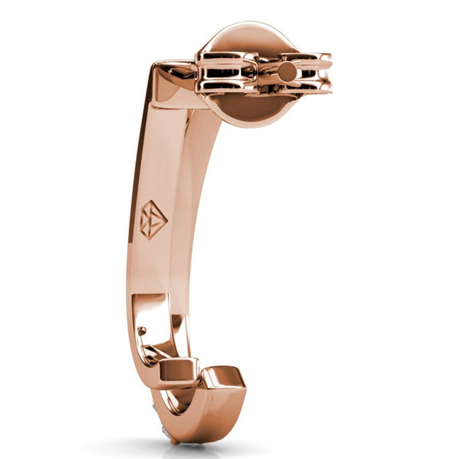 Boucles d'oreilles Joyce - Laiton plaqué or rose 18 k & cristal blanc