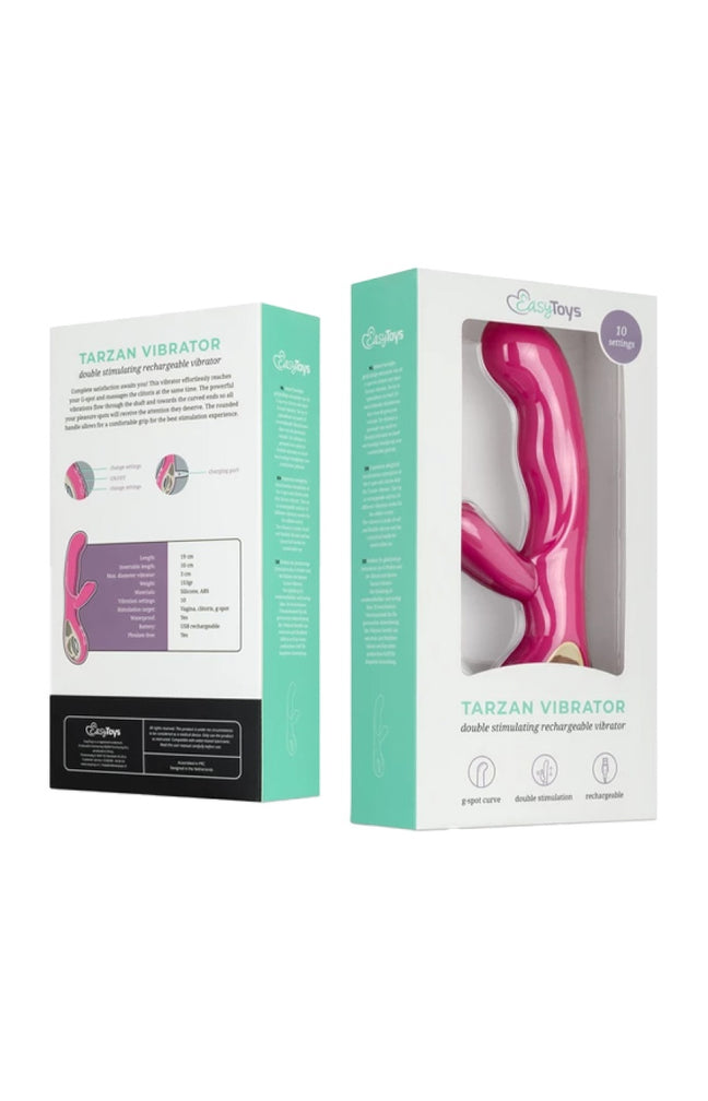 Vibromasseur & stimulateur Tarzan - Rose