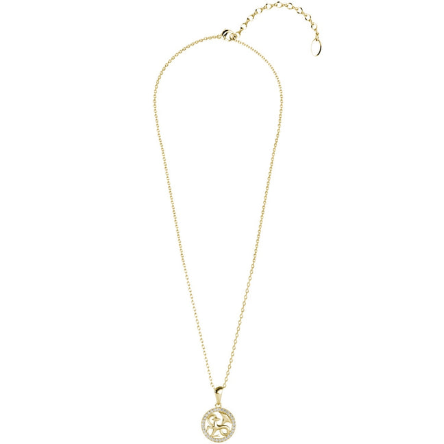 Collier Zodiaque Capricorne - Laiton plaqué or 18 k & cristal blanc
