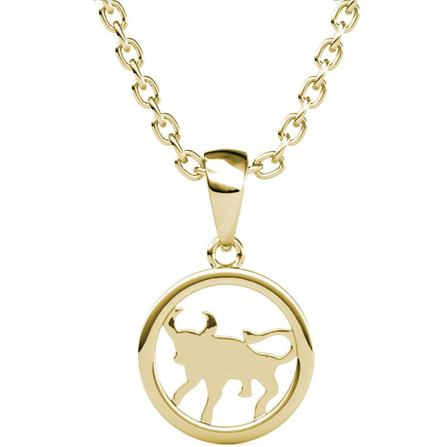 Collier Zodiaque Taureau - Laiton plaqué or 18 k & cristal blanc
