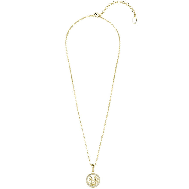 Collier Zodiaque Verseau - Laiton plaqué or 18 k & cristal blanc