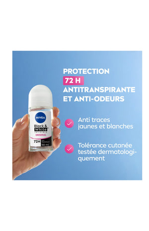 Déodorant bille anti-transpirant anti-traces blanches & jaunes 48h - Black & White - 2 x 50 ml