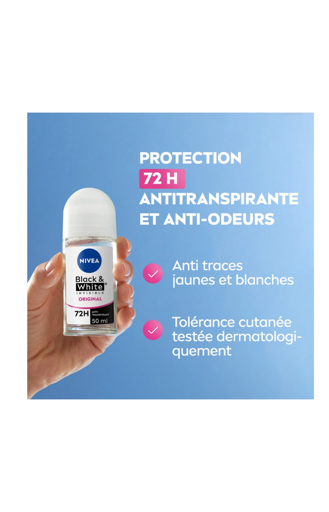 Déodorant bille anti-transpirant anti-traces blanches & jaunes 48h - Black & White - 50 ml